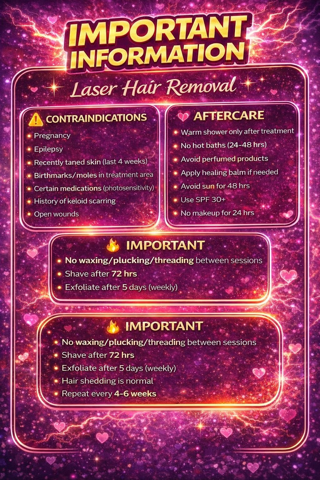 Laser Important Information